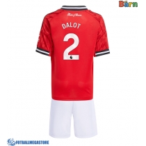 Fotballdrakt Barn Manchester United Diogo Dalot #2 Hjemmedraktsett 2025-26 Kortermet (+ Korte bukser)